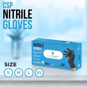 img 1 attached to 🧤 Extra Thick 5.5 Mil CSP Black Nitrile Gloves: Disposable, Powder-Free & Latex-Free