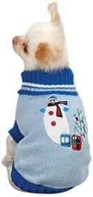 img 3 attached to East Side Collection Acrylic Deck The Halls Dog Sweater, Medium, 16-Inch, Blue - Festive Pet Attire for the Holiday Season