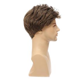 img 1 attached to 🧔 Short Brown Wig for Men - Synthetic Hair Costume Replacement for Halloween and Natural-Looking Hairstyles