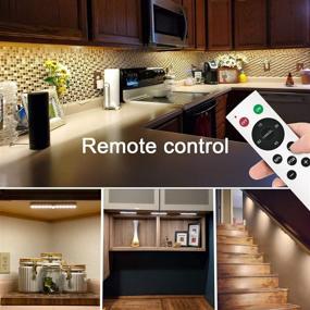 img 3 attached to 💡 6 Pack Battery Operated Remote Control Under Cabinet Lighting - 20 LED Closet Lights with Touch Switch Night Light for Kitchen, Counter, Bedroom - Wireless Stick On Lights in 3 Colors