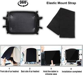 img 2 attached to 🚗 Convenient Car Headrest Mount Holder: Adjustable Angle & Soft Silicon Net for 7-10 Inch iPad/Tablets