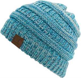 img 3 attached to 🧶 Funky Junque Trendy Warm Marled Cable Knit Slouchy Beanie - Chunky & Soft!