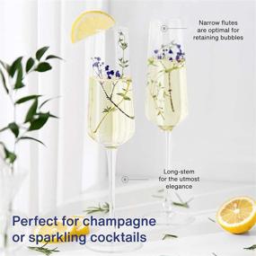 img 3 attached to 🍾 GoodGlassware Champagne Flutes - Set of 4 | 8.5 oz | Tall, Crystal Clear Stemware