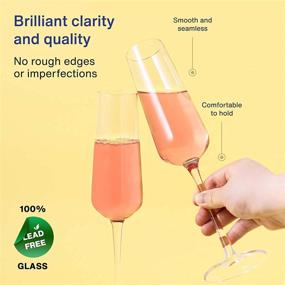 img 2 attached to 🍾 GoodGlassware Champagne Flutes - Set of 4 | 8.5 oz | Tall, Crystal Clear Stemware