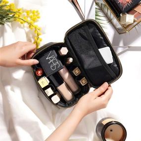 img 3 attached to 👝 Rownyeon Zippered Makeup Cosmetic Organizer