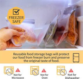 img 1 attached to 👜 Jagrom 12 Pack Reusable Storage Bags for Food - Gallon, Sandwich, Snack Bags | EXTRA THICK, Leakproof, Freezer Bags - BPA Free &amp; Reusable Zipper Bags