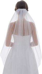 img 2 attached to 👰 Exquisite Tiered Plain Edge Bridal Wedding Women's Accessories Collection