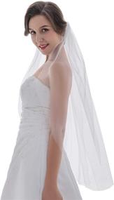 img 3 attached to 👰 Exquisite Tiered Plain Edge Bridal Wedding Women's Accessories Collection