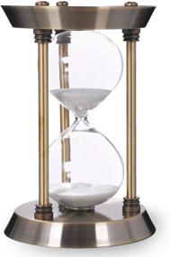 img 1 attached to ⏳ Large Antique Bronze Hourglass Timer with Metal Frame - 60 Minute Sand Clock