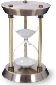 img 2 attached to ⏳ Large Antique Bronze Hourglass Timer with Metal Frame - 60 Minute Sand Clock