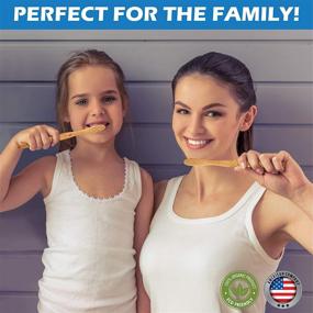 img 2 attached to 🌿 Bamboo Toothbrush with Soft Bristles Ideal for Sensitive Gums, Charcoal Infused, Vegan, Natural Wood, BPA Free, Recyclable, Compostable, Biodegradable | Eco-Friendly Pack of 4 | Trusted American Brand