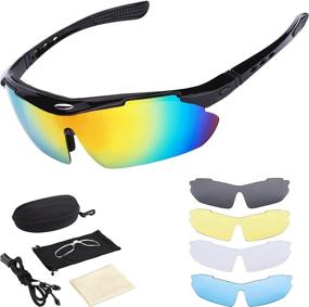 img 4 attached to 🕶️ ZeNeat Polarized Sport Sunglasses: 5 Interchangeable Lenses, UV400 Protection for Men and Women - Professional TR90 Adjustable Outdoor Glasses Kit for Driving, Fishing, Golf, Beach