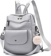 🎒 stylish multi-pocket women backpack purse: fashion leather travel bag for the fashionable lady logo