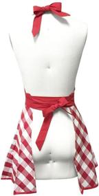 img 1 attached to 👗 Оптимизировано для SEO: Регулируемый красно-белый клетчатый игривый фартук хозяйки от Wrapables