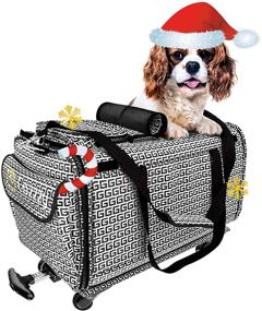 img 4 attached to 🐾 Rolling Pet Carrier with Click-Out Handle - Soft Sided & Portable, Ideal for Dogs and Cats up to 22 lbs