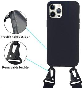 img 2 attached to 📱 iPhone 12 Pro Max Case with Crossbody Belt & Adjustable Neck Lanyard - Protective Cover for iPhone 12 Pro Max 6.7 Inch(2020 Version), Black