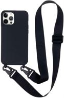 📱 iphone 12 pro max case with crossbody belt & adjustable neck lanyard - protective cover for iphone 12 pro max 6.7 inch(2020 version), black logo