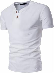 img 2 attached to DELCARINO Cotton Henley T Shirts XX Large Men's Clothing and Shirts