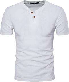 img 3 attached to DELCARINO Cotton Henley T Shirts XX Large Men's Clothing and Shirts