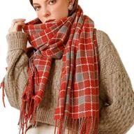 🔥 stay cozy in style with our large plaid cashmere winter blanket - women's must-have accessory logo