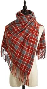 img 3 attached to 🔥 Stay Cozy in Style with our Large Plaid Cashmere Winter Blanket - Women's Must-Have Accessory