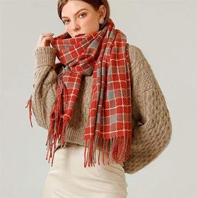 img 2 attached to 🔥 Stay Cozy in Style with our Large Plaid Cashmere Winter Blanket - Women's Must-Have Accessory