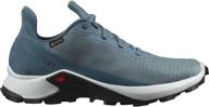 salomon alphacross running bluestone mallard logo