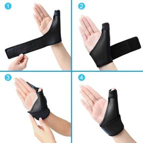 img 2 attached to Corpower Trigger Thumb Brace - Thumb Spica Splint for Pain Relief, Arthritis, Tendonitis - Right or Left Hand Support - Black