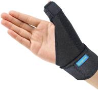 corpower trigger thumb brace - thumb spica splint for pain relief, arthritis, tendonitis - right or left hand support - black logo