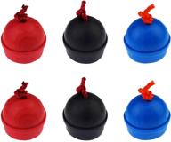 🎱 zelerdo 6 pack rubber pool billiard cue chalk holders: keep your chalk secure with cord in 3 vibrant colors логотип