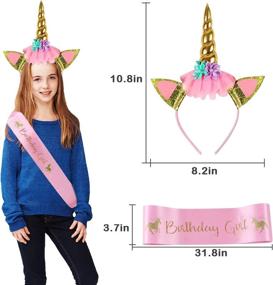 img 2 attached to 🦄 Complete Unicorn Birthday Decorations Set for Girls - Tableware, Headband, Cake Topper, Banner, and More - Serves 16 Guests