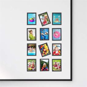 img 1 attached to 📸 Hang Memories on Your Fridge with HIIMIEI Magnetic Photo Frames: 5x7 Inches, 20 Pack in Black, Scratch-Free Picture Frame Photo Sleeves with Removable Film