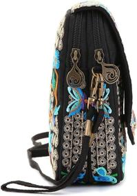 img 1 attached to 🌸 Chic Embroidered Flowers: Women's Crossbody Messenger Cellphone Handbags & Wallets