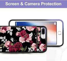 img 1 attached to LAMEEKU Wallet Case for iPhone 7 Plus 8 Plus, Rose Flower Design Zipper Leather Case with Credit Card Holder Slot Wrist Strap, Protective Cover Case for iPhone 7 Plus/8 Plus 5.5'' - Enhanced SEO