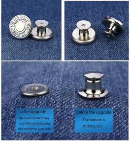 img 2 attached to 👖 Iceyli 12 Sets Silver Jeans Buttons: No Sewing Metal Button Repair Kit - Removable 17mm Jean Buttons Replacement Combo with Thread Rivets and Screwdrivers