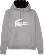 толстовка lacoste fleece hoodie blackwhite логотип