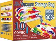 📦 maximize storage space with 10 pack vacuum storage bags: 2 jumbo/2 large/2 medium/2 small/2 roll – perfect for household & travel organization (10 combo) логотип