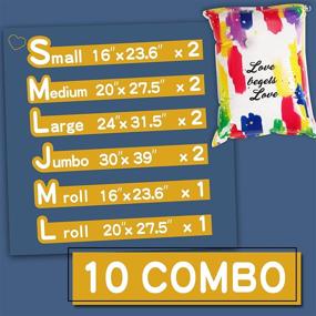 img 1 attached to 📦 Maximize Storage Space with 10 Pack Vacuum Storage Bags: 2 Jumbo/2 Large/2 Medium/2 Small/2 Roll – Perfect for Household & Travel Organization (10 Combo)