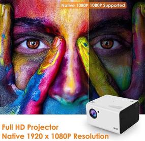 img 3 attached to 🎥 SWZA Portable Projector: Native 1080P, Perfect for Home Theater & Outdoor Movies, with 100'' Screen Included