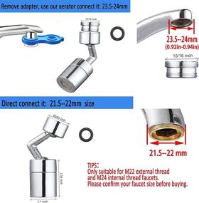 img 3 attached to Universal Swivel Sink Faucet Aerator with Splash Filter - Enhance Kitchen Sink Functionality with 720° Big Angle Swivel | Faucet Extender Adapter and Sink Sprayer Attachment - Female Thread Bathroom Accessory