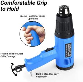 img 1 attached to 🔥 SEEKONE Heat Gun Kit - 1800W Heavy Duty Hot Air Gun with Dual-Temperature Settings (572℉&amp;1112℉), 4 Nozzles - Ideal for Shrinking PVC, Stripping Paint, and Craft Projects