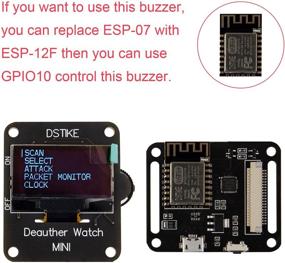 img 2 attached to MakerFocus WiFi Test Tool ESP8266 WiFi Deauther Watch with DSTIKE NodeMCU ESP8266, Programmable Development Board, Built-in 500mAh Battery, OLED Display, Wristband, and 3D Printed Case