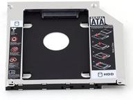 💽 universal 9.5mm sata hard drive caddy tray for laptop cd/dvd-rom - enclosure case for hdd and ssd in optical bay drive slot logo