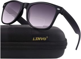 img 4 attached to LINVO Bifocal Reading Sunglasses Classic Vision Care and Reading Glasses