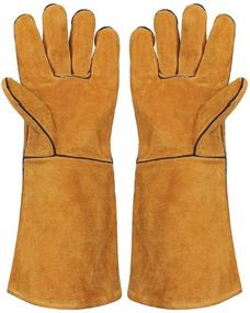 img 2 attached to FZTEY Heat, Fire, and Hot Resistant Welding Oven Mig Safety Work Garden Gloves - Ultimate Protection for Welders