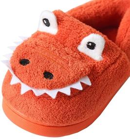 img 1 attached to Dinosaur-themed MOFEEDOUKA Indoor Slippers for 🦖 Toddler Boys – Cute and Comfy Shoes