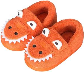 img 4 attached to Dinosaur-themed MOFEEDOUKA Indoor Slippers for 🦖 Toddler Boys – Cute and Comfy Shoes