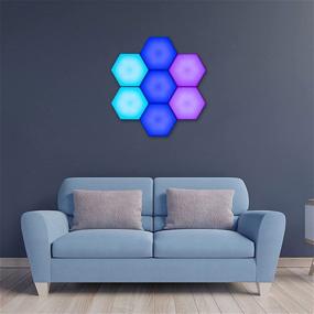 img 3 attached to 10-Piece Hexagonal Wall Colorful Light with Remote Control, USB Power, Touch Sensor, DIY Assembly LED Night Light for Living Room, Bedrooms, Creative Geometry, Ideal Gifts for DIY Lovers