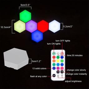 img 2 attached to 10-Piece Hexagonal Wall Colorful Light with Remote Control, USB Power, Touch Sensor, DIY Assembly LED Night Light for Living Room, Bedrooms, Creative Geometry, Ideal Gifts for DIY Lovers