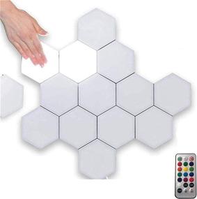 img 4 attached to 10-Piece Hexagonal Wall Colorful Light with Remote Control, USB Power, Touch Sensor, DIY Assembly LED Night Light for Living Room, Bedrooms, Creative Geometry, Ideal Gifts for DIY Lovers